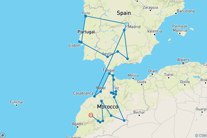 Karte von Die Schönheiten Spaniens, Portugals und Marokkos