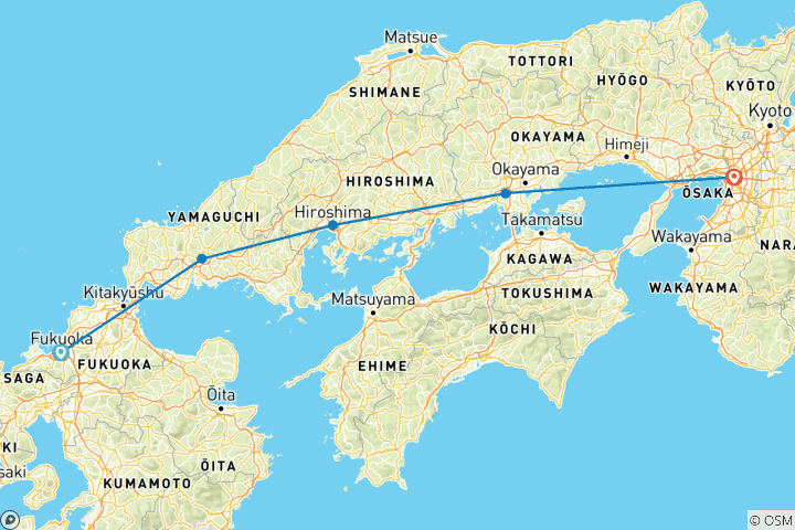 Map of West Japan: Hiroshima + Art Island Naoshima