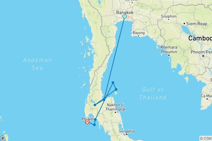 Carte du circuit Excursion des îles en Thaïlande