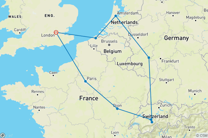 Mapa de Catas de Navidad en Europa