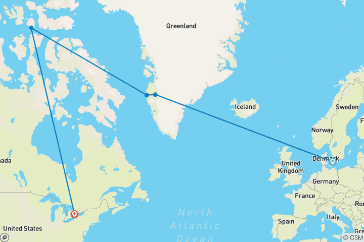 Map of West Greenland Ice Odyssey: Glaciers and Icebergs