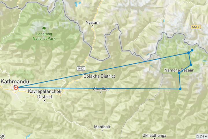 Map of Everest Base Camp High Flyer in Comfort