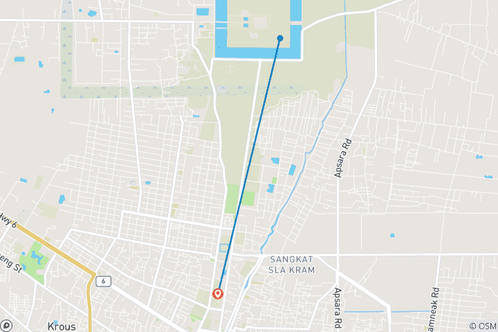 Mapa de Paquete de 3 días Complejo de Angkor Wat y puesta de sol