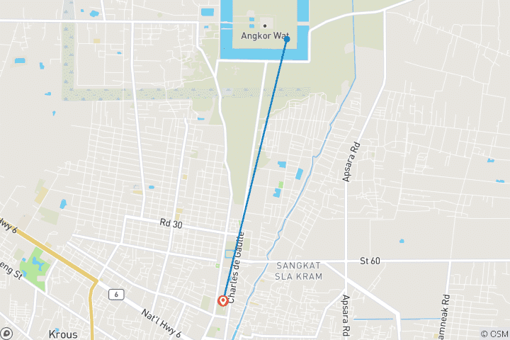 Map of 3Days Package Angkor Wat complex & Sunset