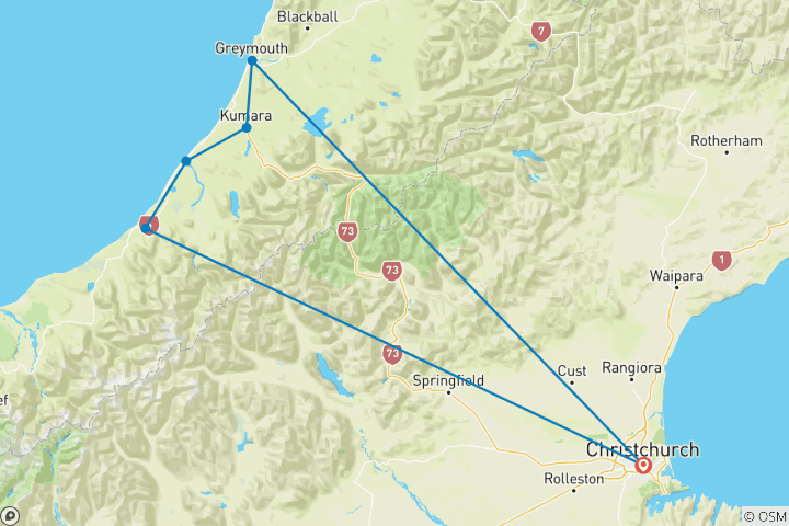 Carte du circuit Piste cyclable de la côte sauvage de l'Ouest