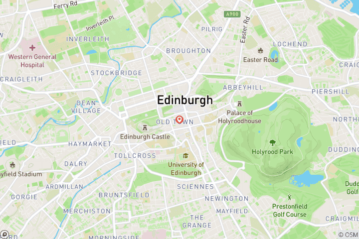 Carte du circuit Edimbourg pour Hogmanay (NYE) (Start Edinburgh)