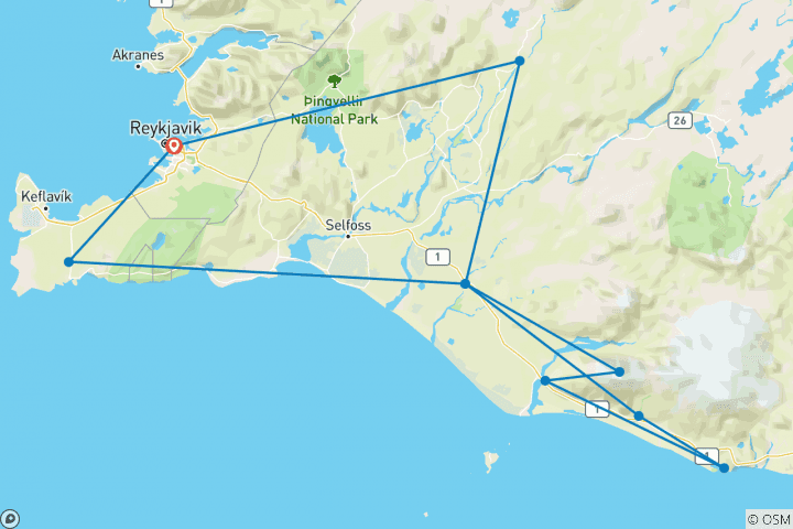 Carte du circuit Pays des aurores boréales - 5 jours