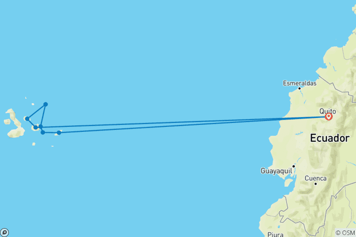 Karte von Galapagos Erlebnisreise: Nördliche Inseln an Bord der Grand Daphné