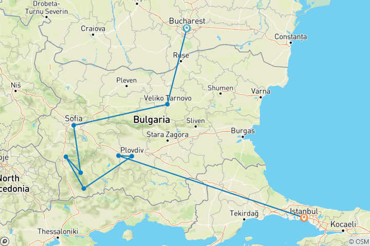 Carte du circuit Europe de l'Est Express