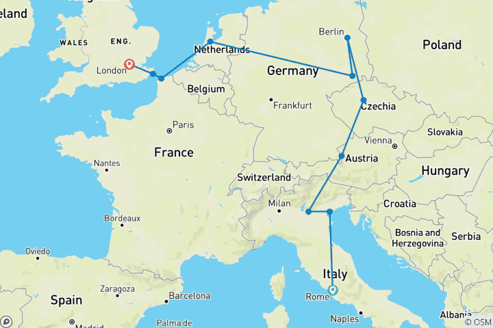 Map of Rome to London Quest (Standard, Summer ( Until Mar '27), Classic)