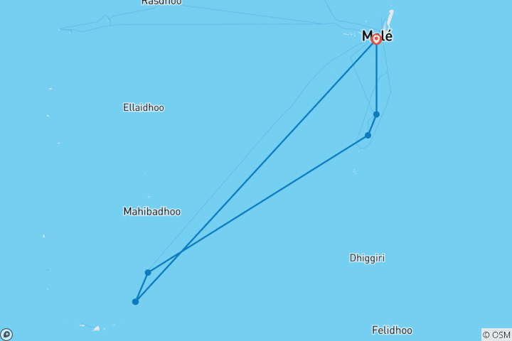 Map of 7N Maldives Whale Shark Conservation Cruise