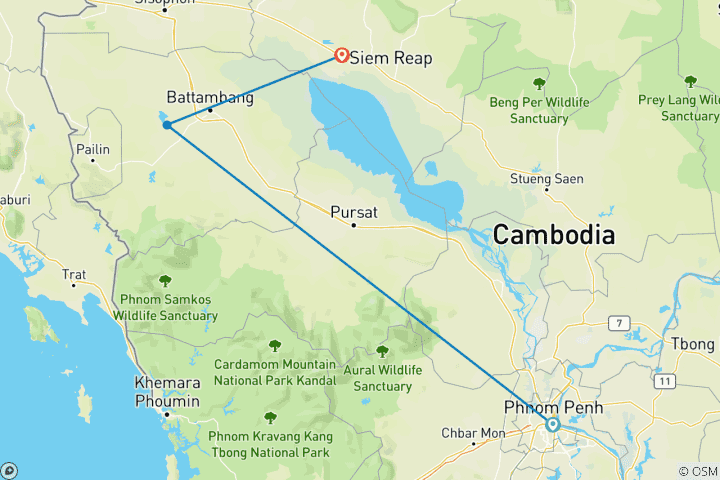 Map of Cambodia Family Holiday