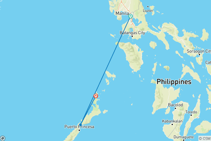 Carte du circuit Philippines Palawan Island Getaway