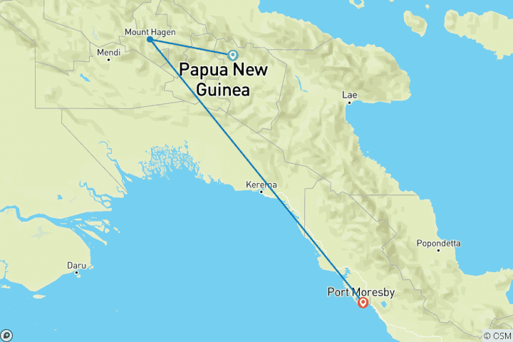 Map of Papua New Guinea Goroka Show and Kalam Cultural Festival