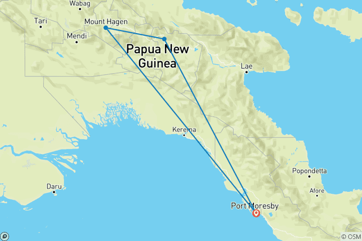 Carte du circuit Papouasie-Nouvelle-Guinée Goroka Show & Kalam Festival Cultural Tour