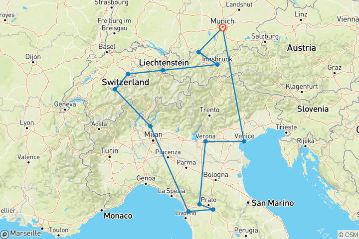 Carte du circuit L'Europe scénique