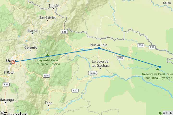 Map of Cuyabeno Amazon Eco-Lodge Adventure 5D/4N