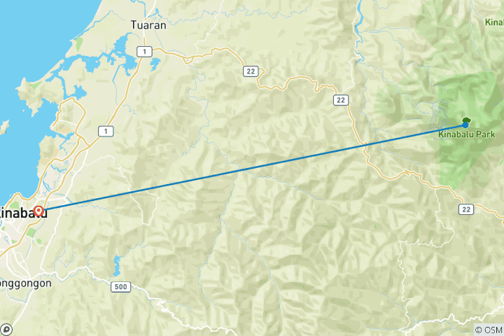 Map of Mount Kinabalu Trek 3D/2N