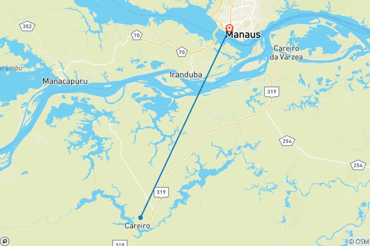 Karte von Manaus Amazon Dschungelabenteuer - 4 Tage, 3 Nächte