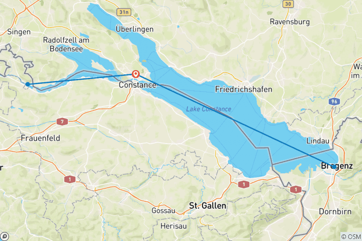 Carte du circuit Circuit du lac de Constance à vélo - 5 jours