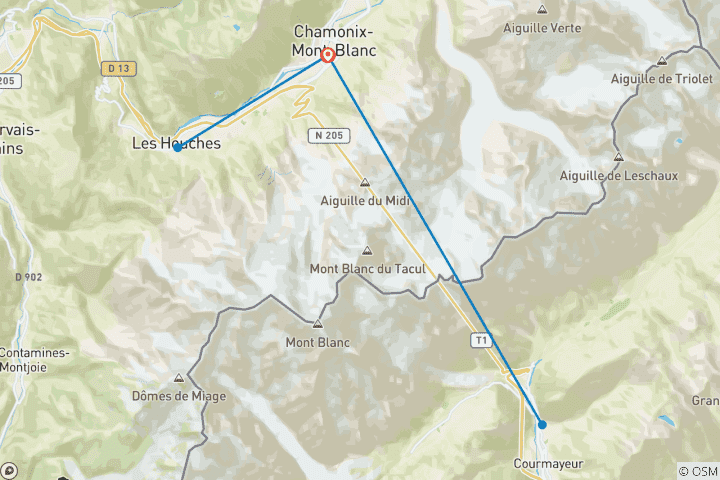 Map of Mont Blanc Explorer