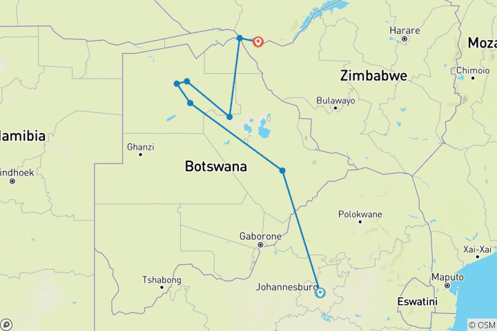 Map of Botswana Wild Parks