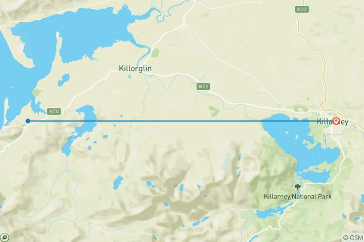 Map of The Kerry Way - Self Guided 5 Days