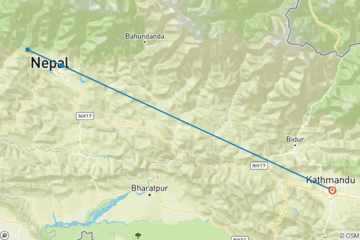 Map of Mardi Himal Trek