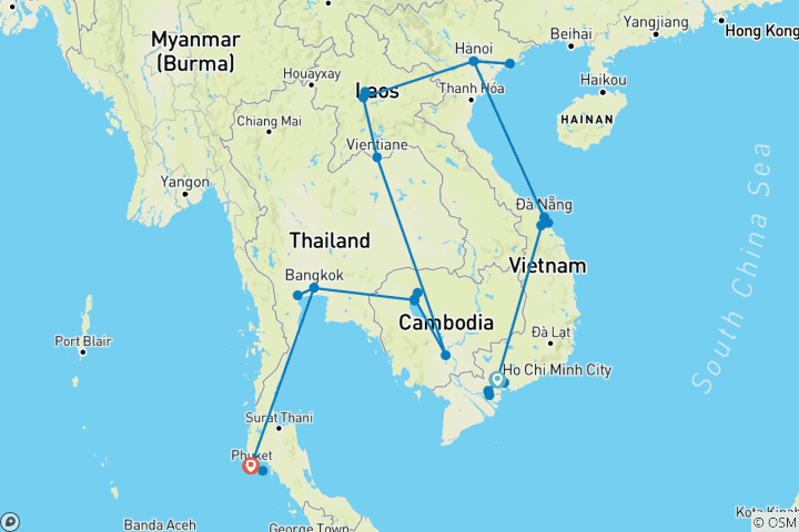 Map of Explore Southeast Asia: A Multi-Country Tour 22-Day