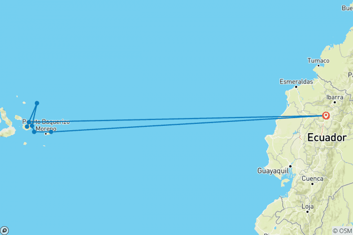 Mapa de Encuentros en Galápagos - 7 días