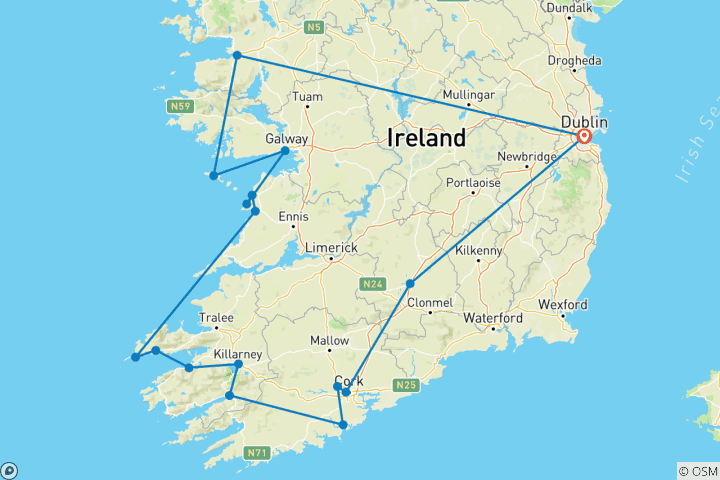 Map of 7-Day Great Atlantic Adventure Small Group Tour