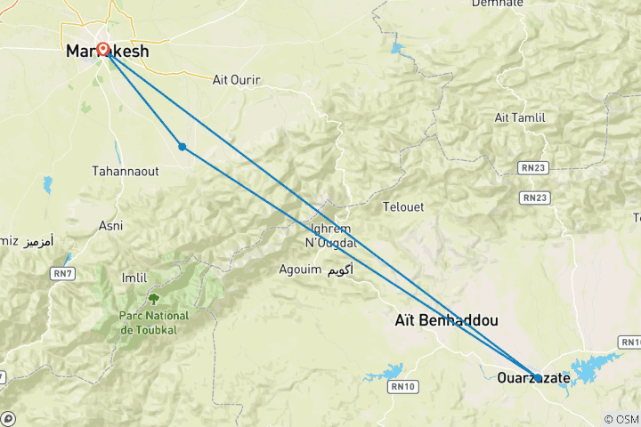 Map of 3 Days Yagour Plateau Trek