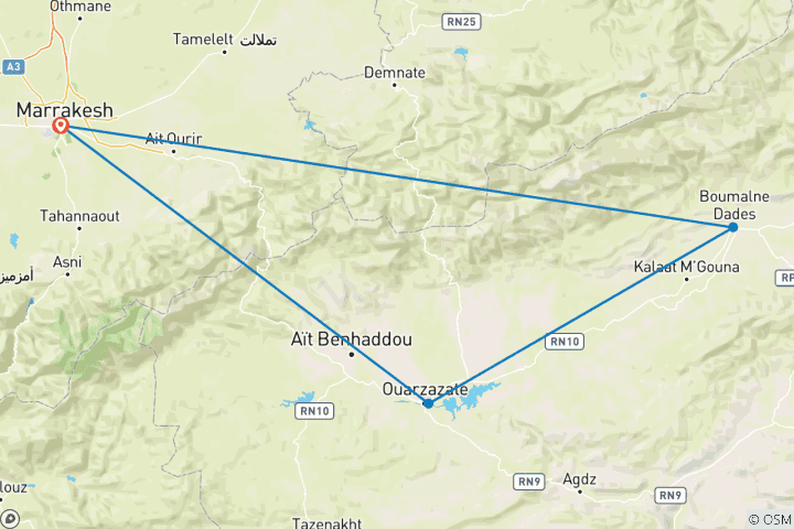 Map of Saghro Trek (6 days)