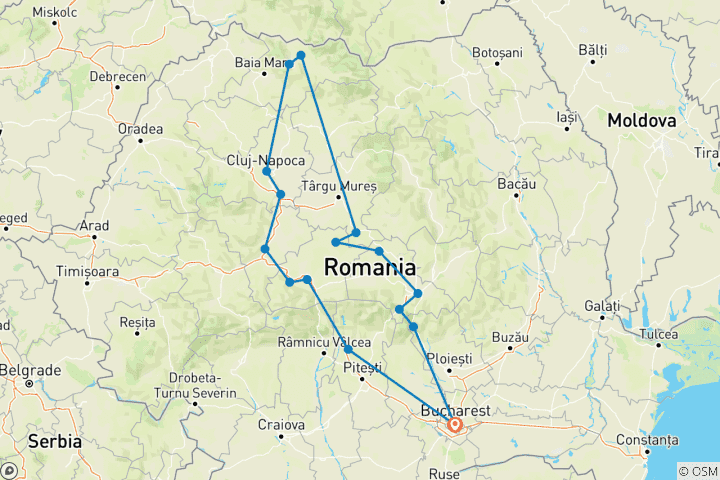 Mapa de Ruta Rumanía clásica - grupo pequeño