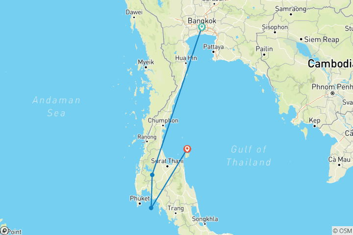 Carte du circuit Thaïlande - Circuit en groupe de 11 jours/10 nuits | ULTIMATE