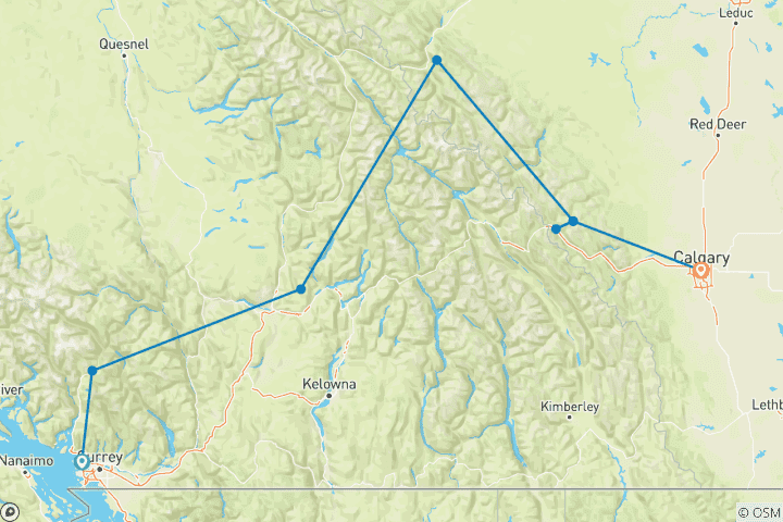 Map of Grand Canadian Rockies