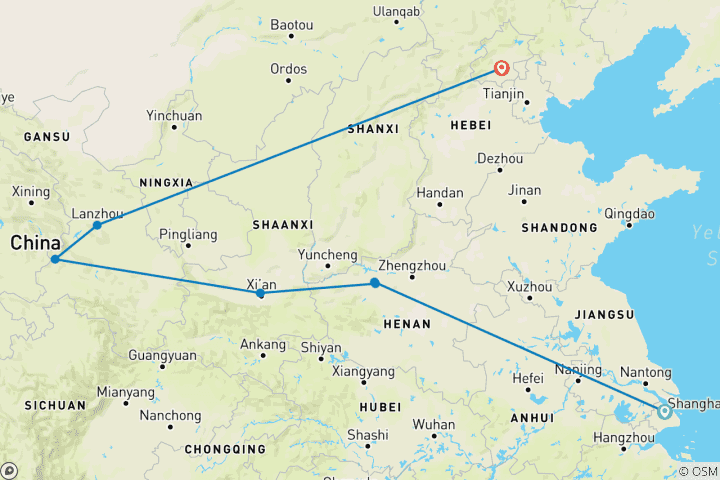 Map of Explore China (7 destinations)