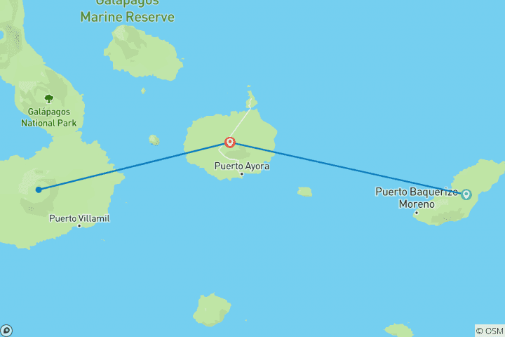 Carte du circuit Expérience aux Galápagos