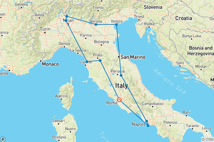 Map of Italian Scene (Summer, 10 Days)