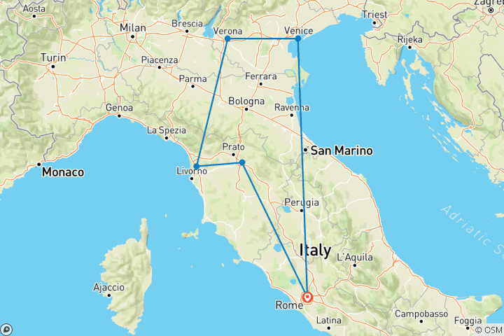 Carte du circuit Vacances italiennes - 7 jours