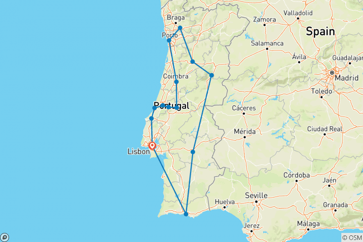 Carte du circuit Le meilleur du Portugal - 11 jours