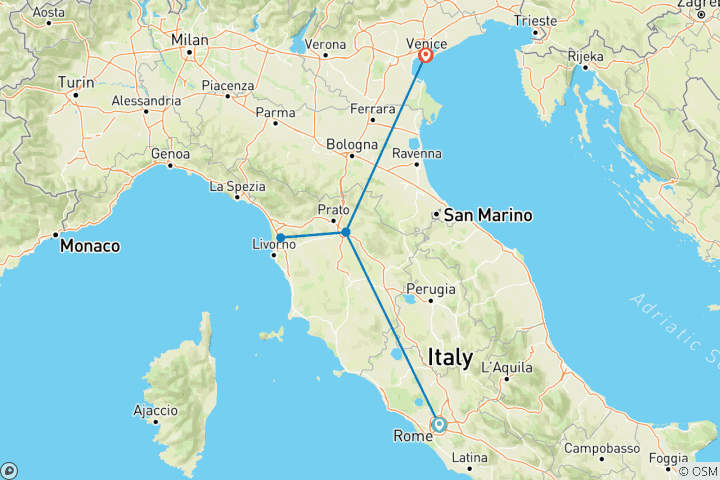 Map of Contrasts of Italy (10 Days)