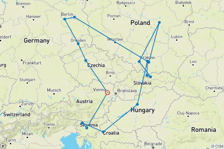Map of Highlights of Eastern Europe