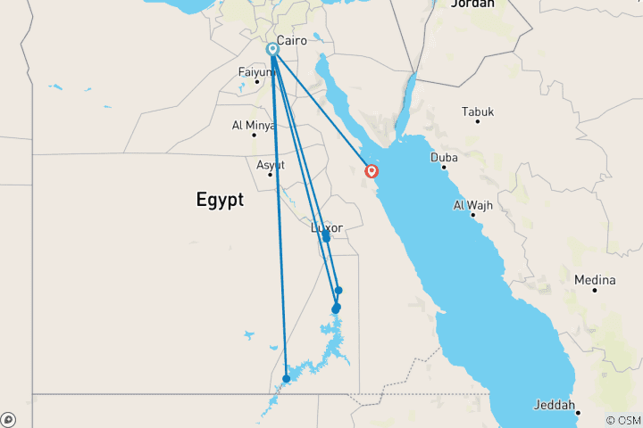 Karte von Ägypten Kreuzfahrt auf dem Nassersee - 10 Tage