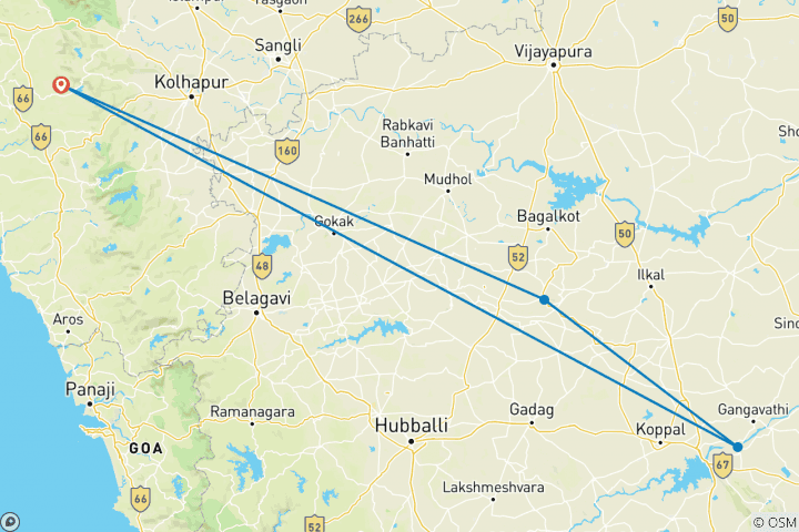 Map of Hampi - 4 days