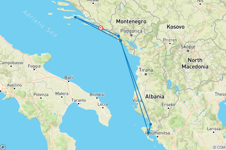 Carte du circuit Un avant-goût de la Croatie