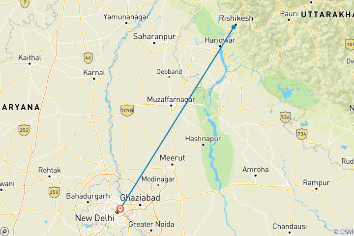 Map of Rishikesh - 4 days