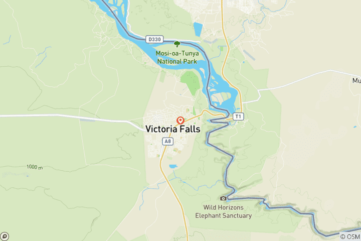 Map of Vic Falls Short Break