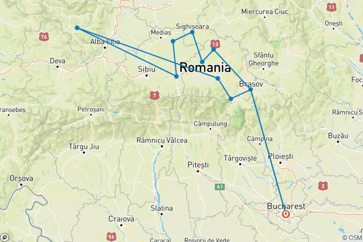 Map of Romania Cycle Explorer