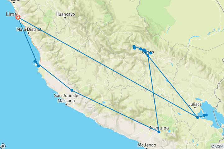 Mapa de Viajes: Viaje de Descubrimiento Inca Viajes de National Geographic